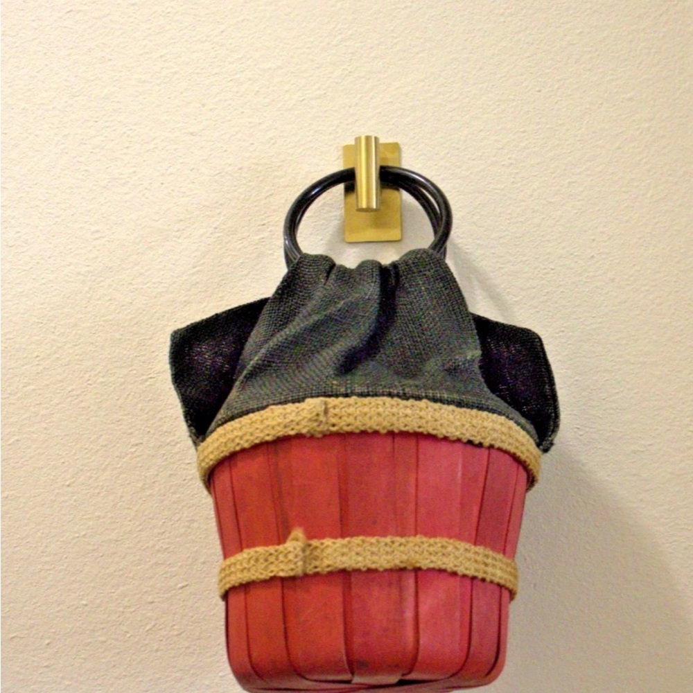 Vintage Basket Purse Bucket Bag East Texas Handbag Co 60s - 70s Artisanal Resort - Picture 1 of 9